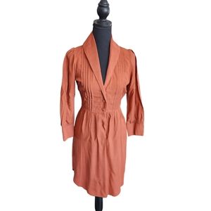 Ecō-Ganik by Anthropology Pleated Front Button-Up Shirt Dress